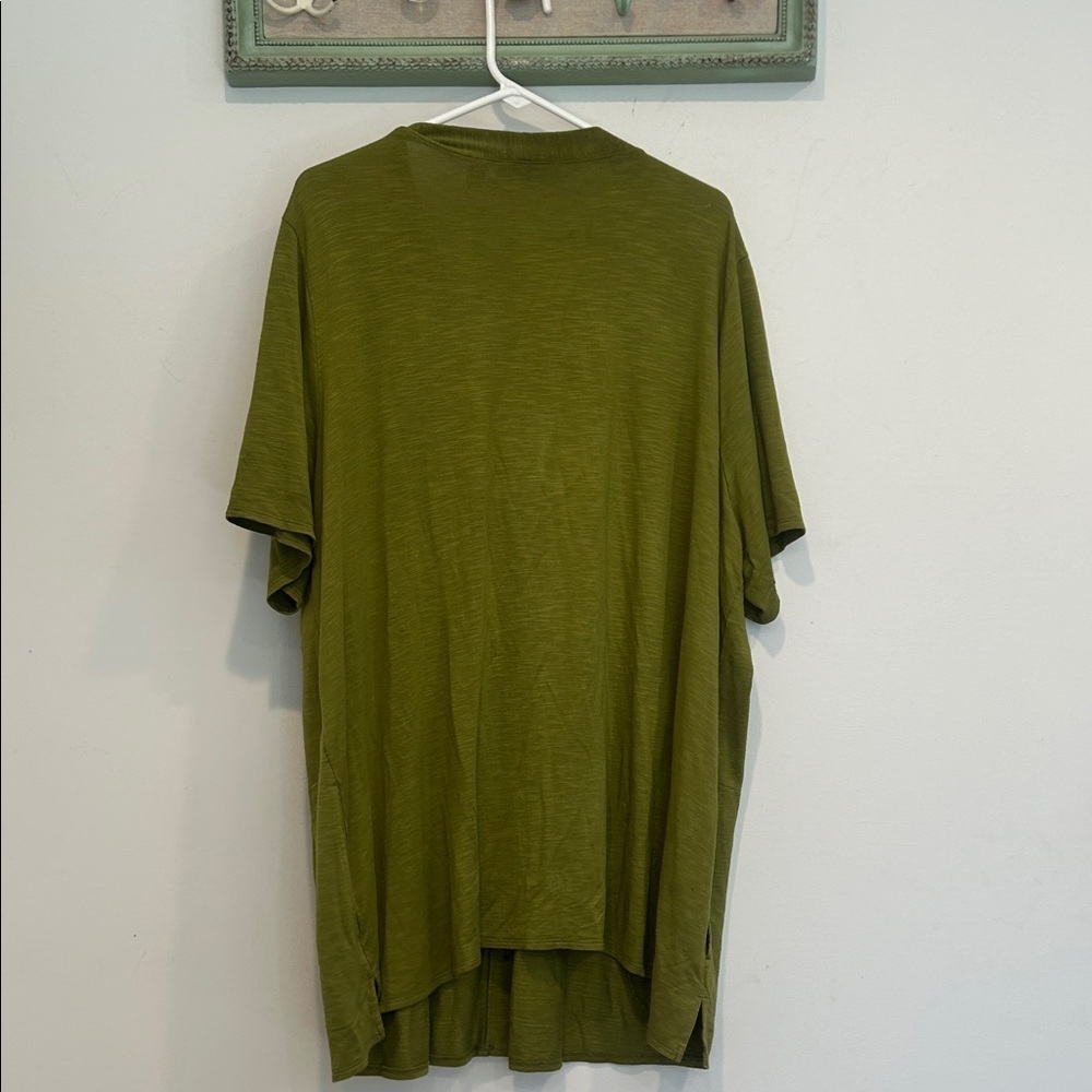 Susan Graver moss Green soft v neck button down short sleeve Cardigan 3X women’s - Picture 6 of 7